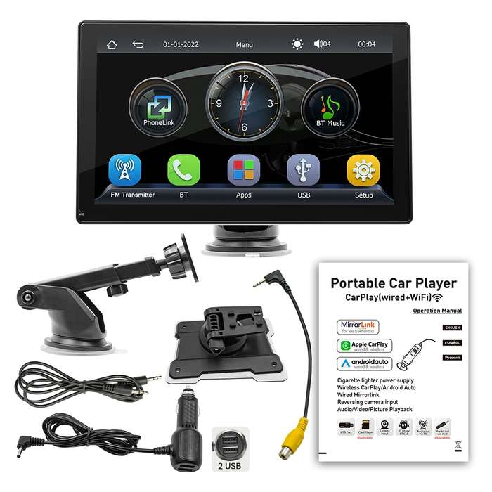 B5305 9 inch Portable Car MP5 Player Support CarPlay / Android Auto(Black)