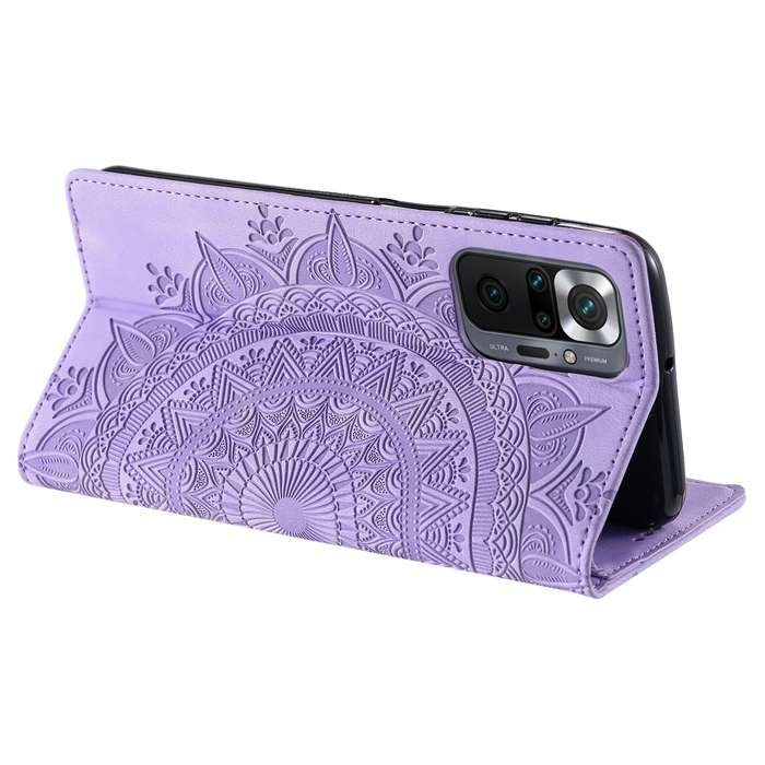 For Xiaomi Redmi Note 10 Pro 4G Global Totem Embossed Magnetic Leather Phone Case(Purple)