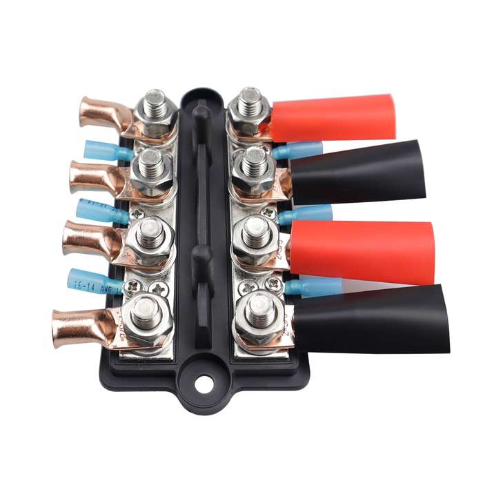 CP-4063 Double Row M10 Power Distribution Block Terminal Studs with Terminals(Black)