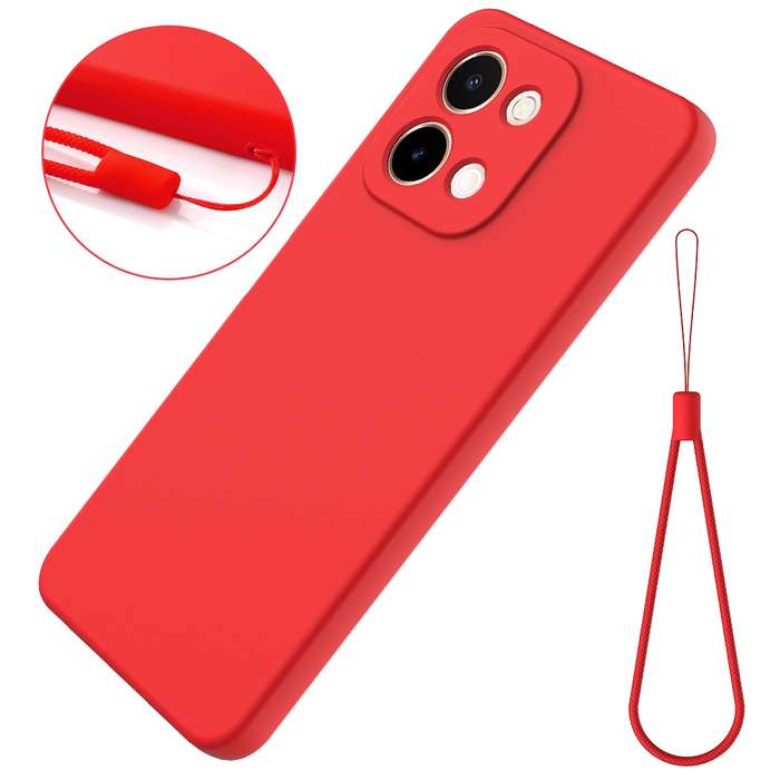 For vivo Y28 4G Solid Color Liquid Silicone Dropproof Full Coverage Phone Case(Red)