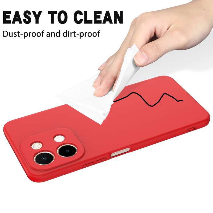 For vivo Y28 4G Solid Color Liquid Silicone Dropproof Full Coverage Phone Case(Red)
