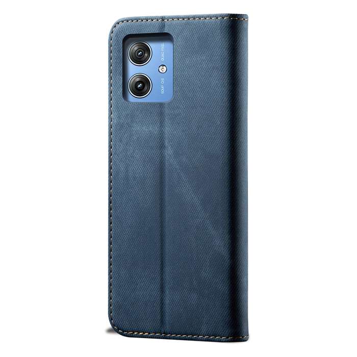 For Motorola Moto G64 5G Global Denim Texture Flip Leather Phone Case(Blue)
