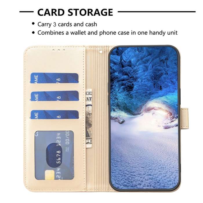 For iPhone 16 Plus Four-leaf Embossed Leather Phone Case(Gold)