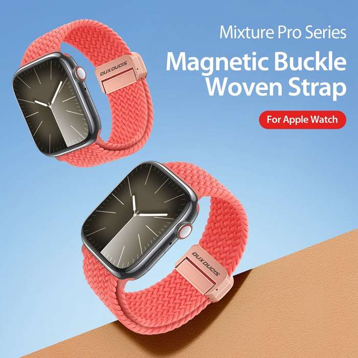 For Apple Watch Series 9 45mm DUX DUCIS Mixture Pro Series Magnetic Buckle Nylon Braid Watch Ba