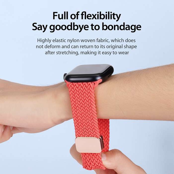 For Apple Watch Series 9 45mm DUX DUCIS Mixture Pro Series Magnetic Buckle Nylon Braid Watch Ba