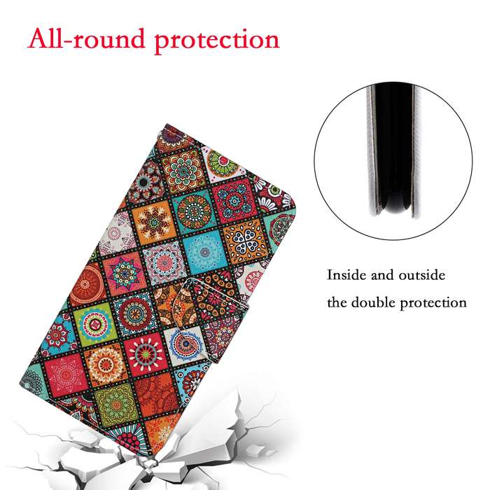 For Xiaomi Redmi Note 13 5G Colored Drawing Pattern Leather Phone Case(Ethnic Style)