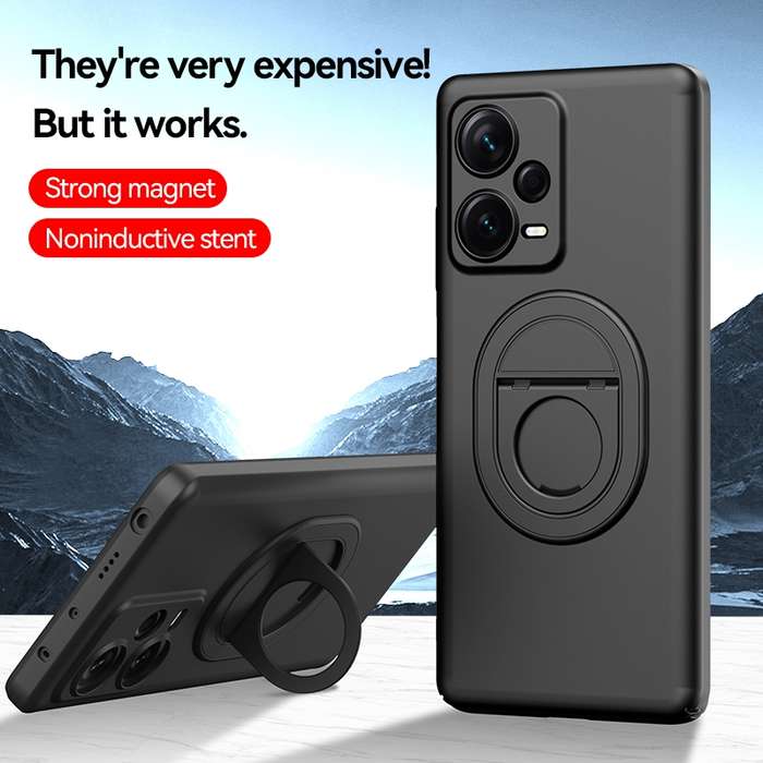 For Xiaomi Redmi Note 12 Pro+ Magsafe Hidden Fold Holder Full Coverage Shockproof Phone Case(Bl