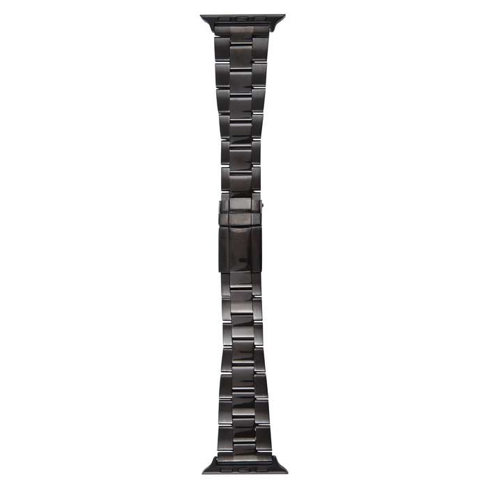 For Apple Watch Series 9 45mm Three-Bead Stainless Steel Watch Band(Black)
