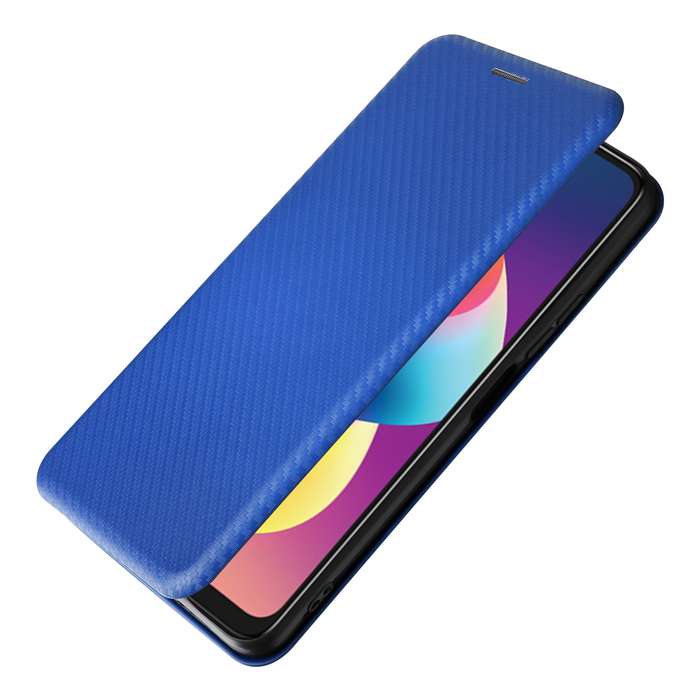 For TCL 50 LE 5G Carbon Fiber Texture Flip Leather Phone Case(Blue)
