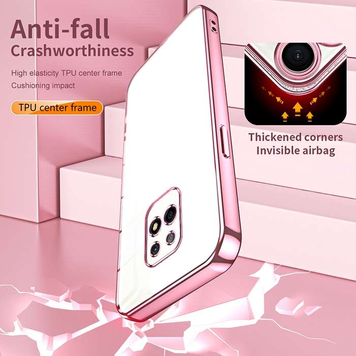 For Xiaomi Redmi 10X 5G Transparent Plating Fine Hole Phone Case(Purple)