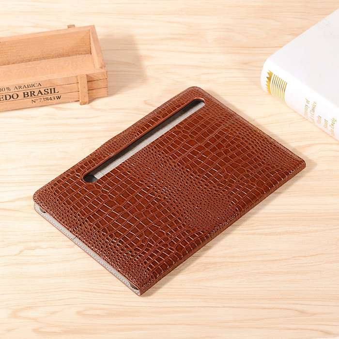 For Samsung Galaxy Tab S9 Crocodile Texture Leather Tablet Case(Brown)