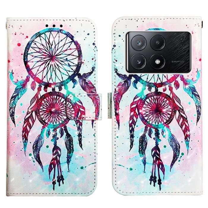 For Xiaomi Poco X6 Pro 3D Painting Horizontal Flip Leather Phone Case(Color Drop Wind Chimes)