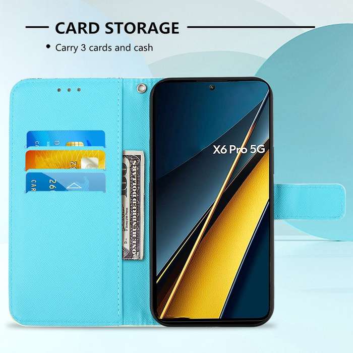 For Xiaomi Poco X6 Pro 3D Painting Horizontal Flip Leather Phone Case(Color Drop Wind Chimes)