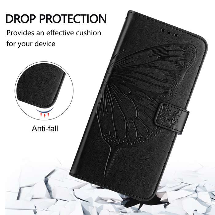 For Samsung Galaxy Xcover 4s / Xcover 4 Embossed Butterfly Leather Phone Case(Black)