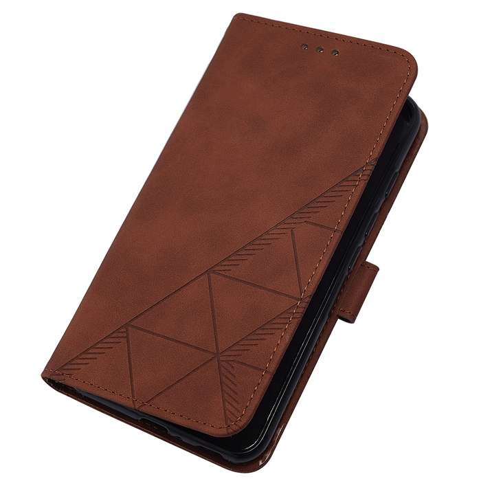 For Xiaomi Redmi Note 13 4G Global Crossbody 3D Embossed Flip Leather Phone Case(Brown)