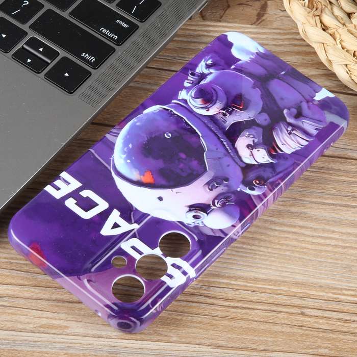 For Samsung Galaxy A55 5G Painted Pattern Precise Hole PC Phone Case(Purple Astronaut)