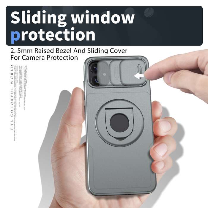 For Samsung Galaxy A05 4G Camshield MagSafe Ring Holder Armor Phone Case(Titanium Grey)