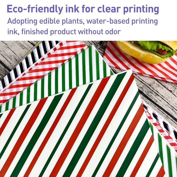 100sheets / Pack Striped Baking Greaseproof Paper Food Placemat Paper, size: 30x30cm(Pink)