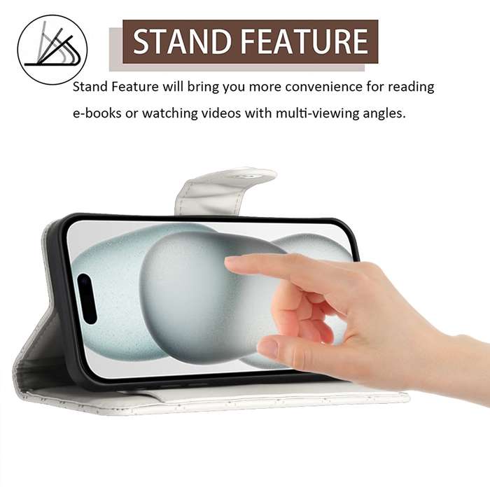 For iPhone 16 Plus Rhombic Texture Flip Leather Phone Case with Lanyard(White)