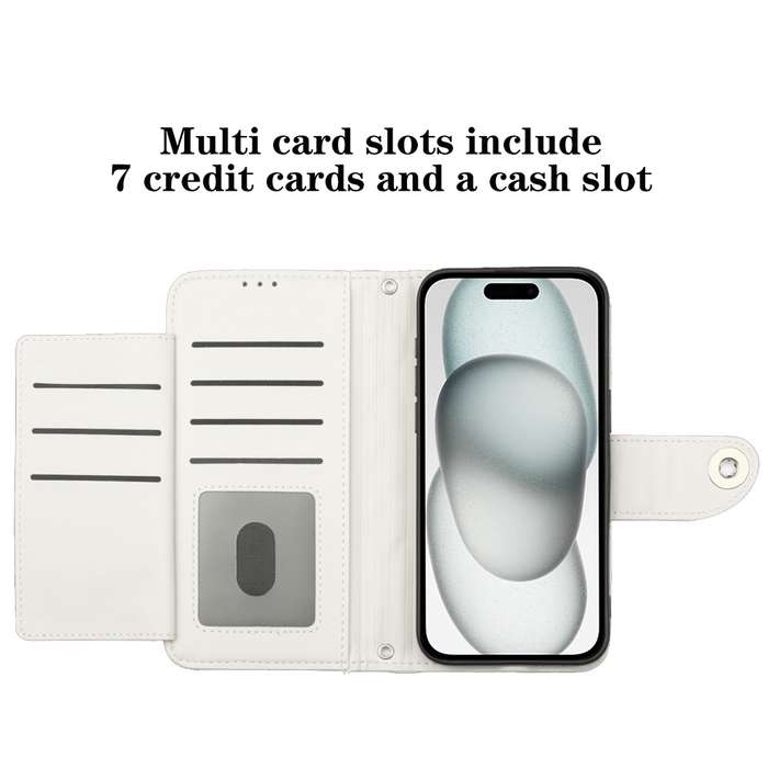 For iPhone 16 Plus Rhombic Texture Flip Leather Phone Case with Lanyard(White)