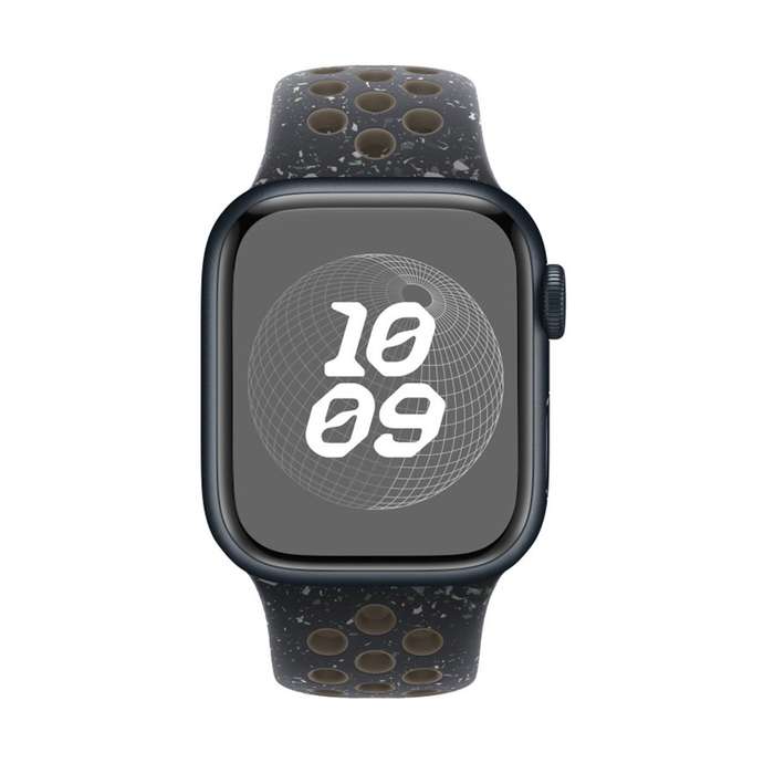 For Apple Watch Series 8 45mm Coloful Silicone Watch Band(Midnight Black Brown)