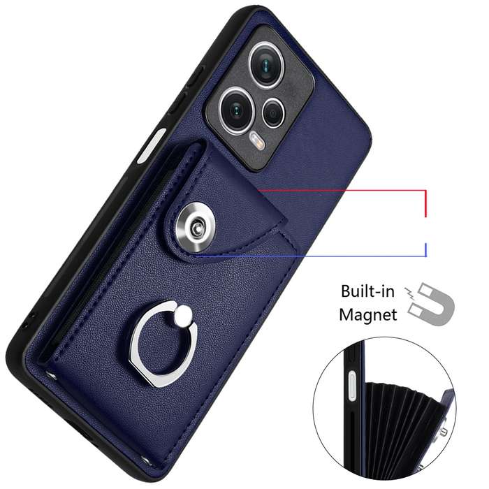 For Xiaomi Redmi Note 12 Pro+ 5G Global Organ Card Bag Ring Holder Phone Case with Long Lanyard