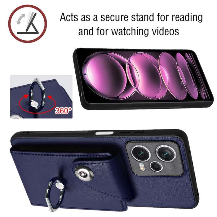 For Xiaomi Redmi Note 12 Pro+ 5G Global Organ Card Bag Ring Holder Phone Case with Long Lanyard