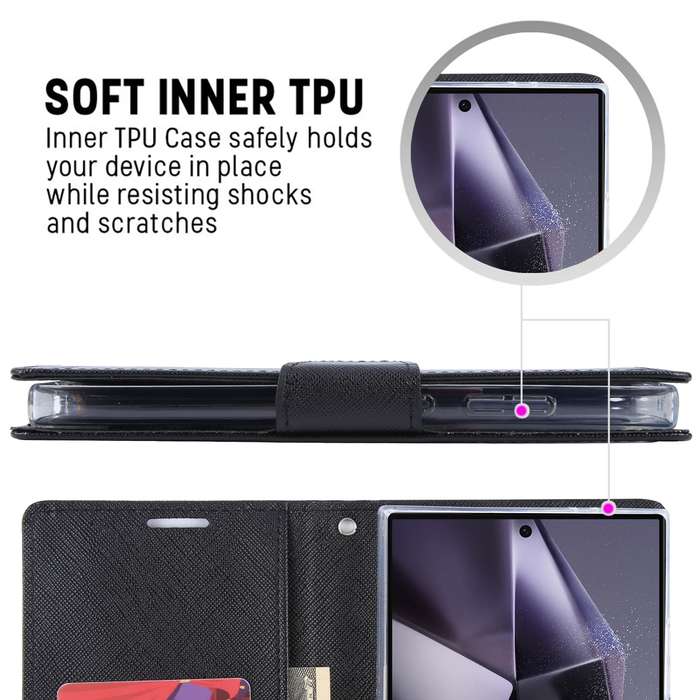 For Samsung Galaxy S24 Ultra 5G GOOSPERY FANCY DIARY Cross Texture Leather Phone Case(Purple)