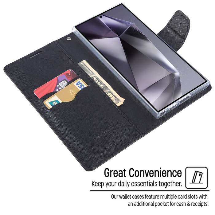 For Samsung Galaxy S24 Ultra 5G GOOSPERY FANCY DIARY Cross Texture Leather Phone Case(Purple)