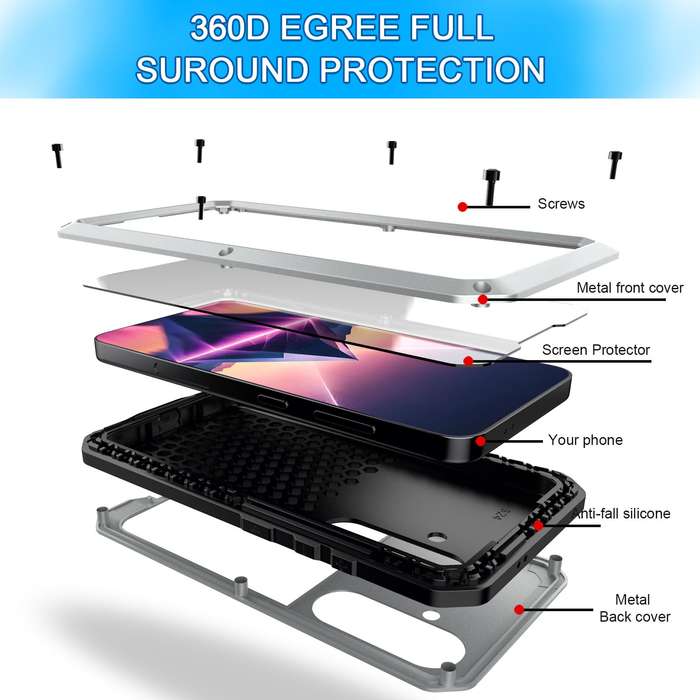 For Samsung Galaxy S24+ 5G Shockproof Life Waterproof Silicone + Zinc Alloy Phone Case(Silver)
