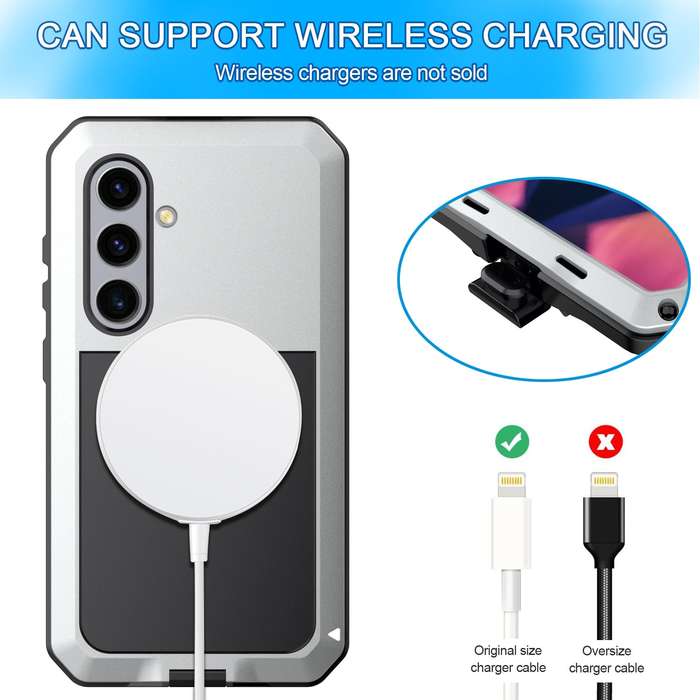For Samsung Galaxy S24+ 5G Shockproof Life Waterproof Silicone + Zinc Alloy Phone Case(Silver)