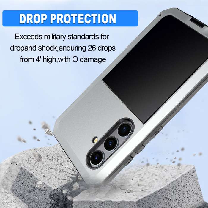 For Samsung Galaxy S24+ 5G Shockproof Life Waterproof Silicone + Zinc Alloy Phone Case(Silver)