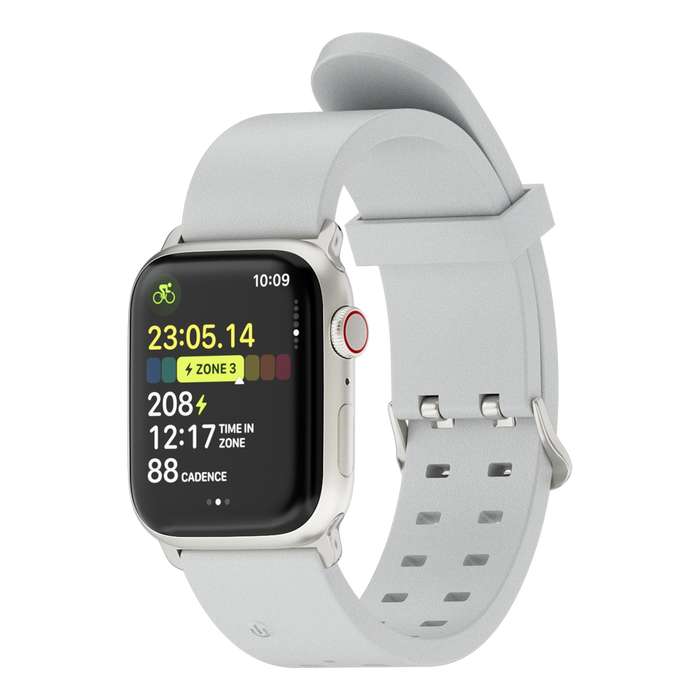 For Apple Watch 42mm Luminous Colorful Light Silicone Watch Band(Light Grey)