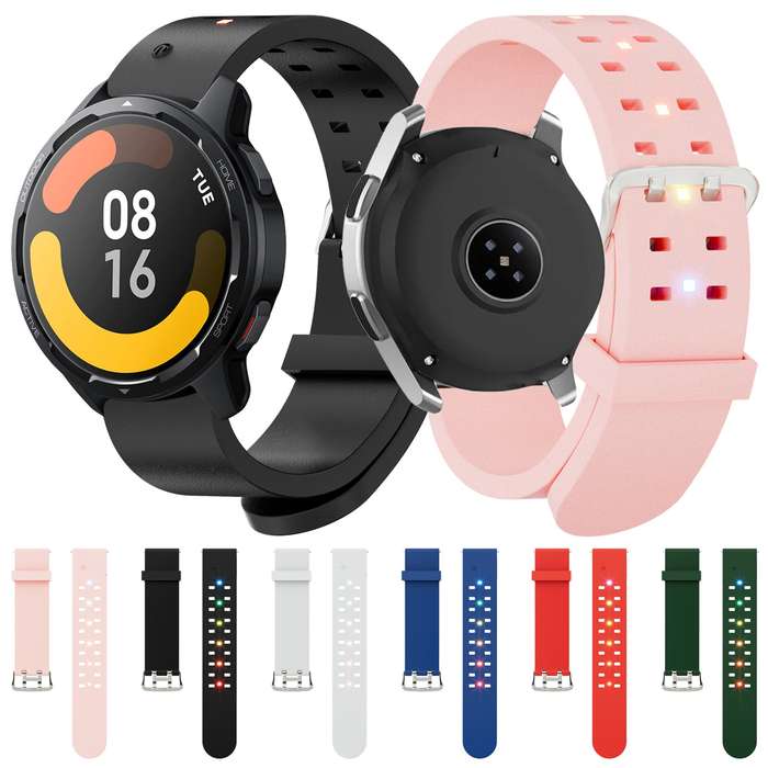 22mm Luminous Colorful Light Silicone Watch Band(Pink)