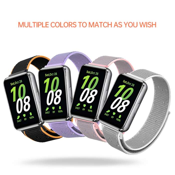 For Samsung Galaxy Fit 3 Woven Nylon Loop Watch Band(Army Green)