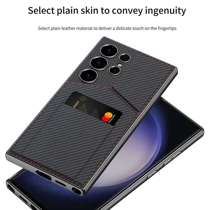 For Samsung Galaxy S24 Ultra 5G GKK Rotor Bracket Recessed Card Bag Full Coverage Phone Case(Pu
