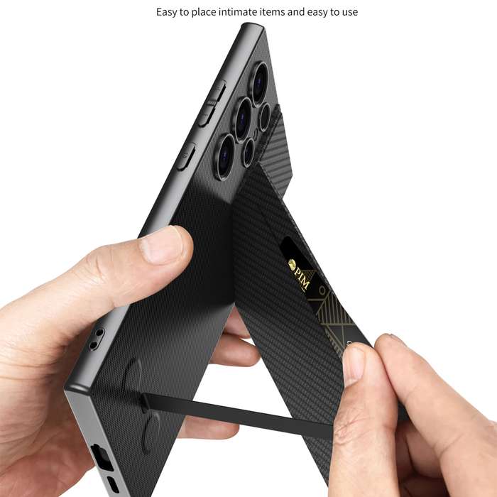 For Samsung Galaxy S24 Ultra 5G GKK Rotor Bracket Recessed Card Bag Full Coverage Phone Case(Pu