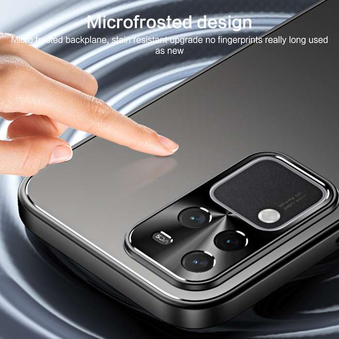 For vivo S18 Pro R-JUST RJ-61 Electroplating Frosted TPU + PC Phone Case with Holder(Blue)