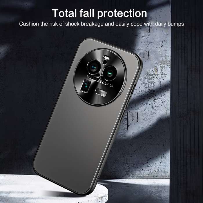 For OPPO Find X6 Pro R-JUST RJ-61 Electroplating Frosted TPU + PC Phone Case with Holder(Silver