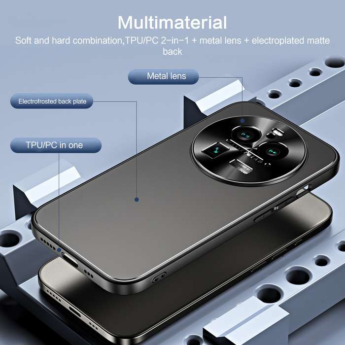 For OPPO Find X6 Pro R-JUST RJ-61 Electroplating Frosted TPU + PC Phone Case with Holder(Silver