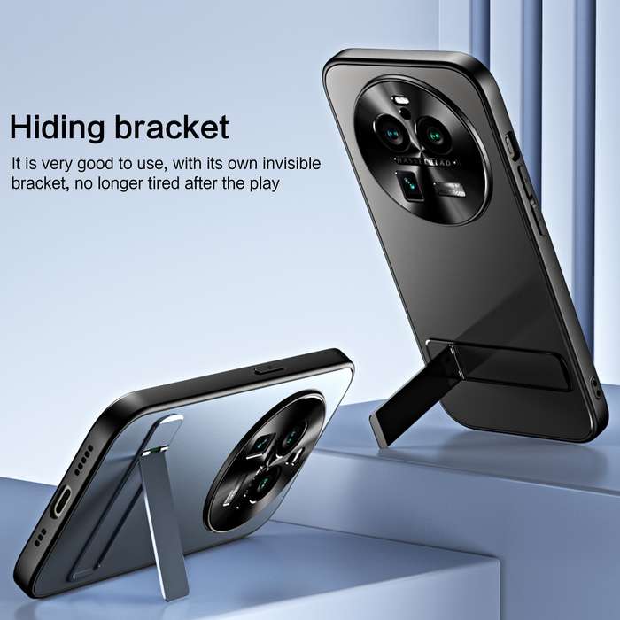 For OPPO Find X6 Pro R-JUST RJ-61 Electroplating Frosted TPU + PC Phone Case with Holder(Silver