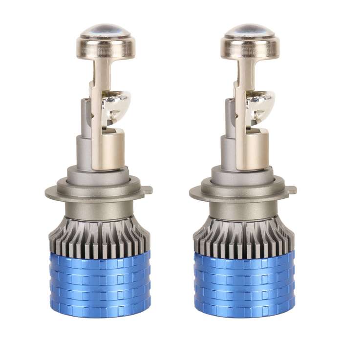 H7 Pair 55W 6000lm 6000K Car LED Mini Lens Headlight Bulb