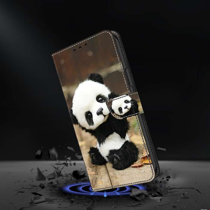 For Samsung Galaxy A32 4G Crystal Painted Leather Phone case(Panda)