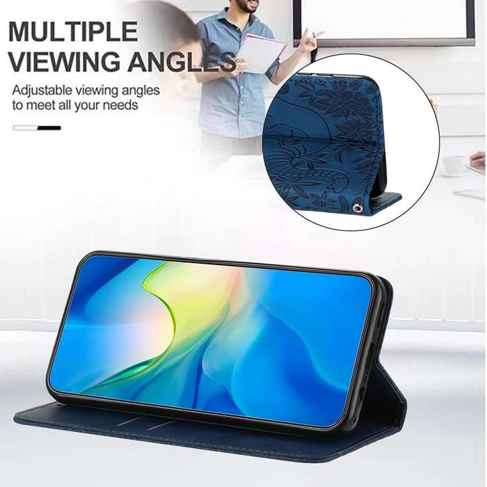 For Samsung Galaxy A35 5G Retro Elephant Embossed Leather Phone Case(Blue)
