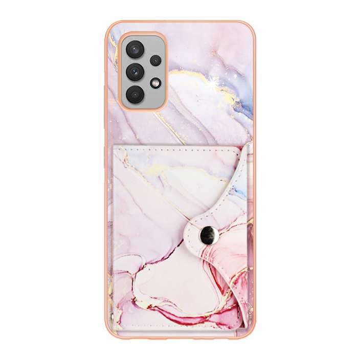 For Samsung Galaxy A32 4G EU Version Marble Pattern IMD Card Slot Phone Case(Rose Gold)