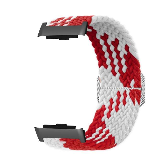 For Huawei Watch D Adjustable Woven Nylon Watch Band(Red White)