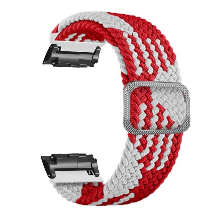 For Huawei Watch D Adjustable Woven Nylon Watch Band(Red White)