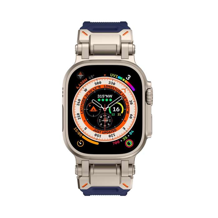 For Apple Watch Ultra 49mm Explorer TPU Watch Band(Titanium Blue)