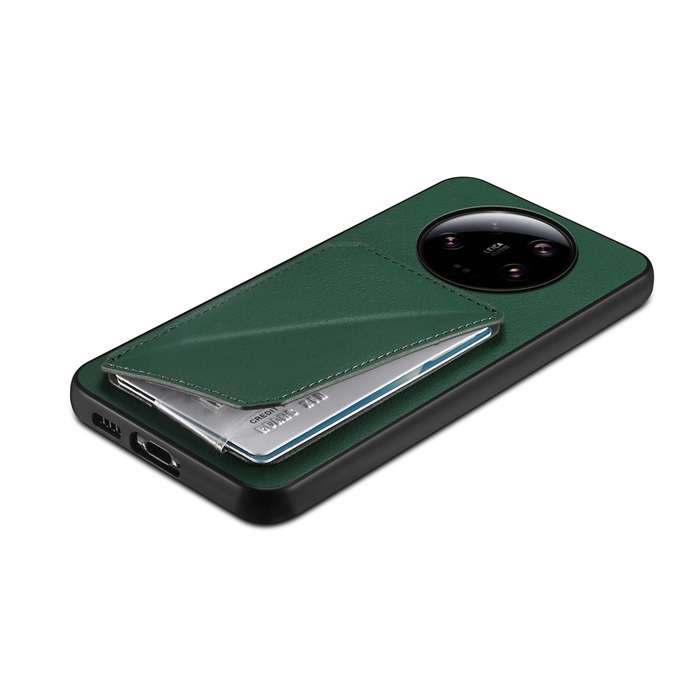 For Xiaomi 13 Ultra D04 Calf Texture Dual Card Slot Holder Phone Case(Green)