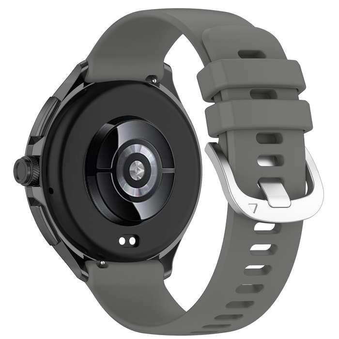 For Xiaomi Watch 2 Liquid Glossy Silver Buckle Silicone Watch Band(Dark Grey)